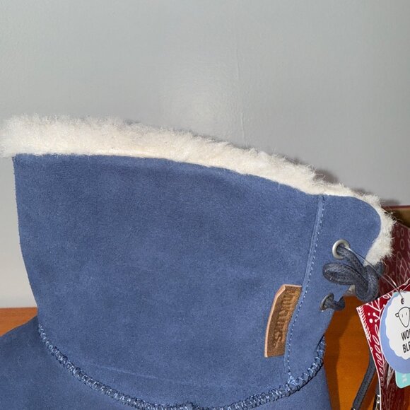 New Muk Luks Womens Size 11 Wool Blend Winter Boots With Box Blue Faux Fur Lined - Picture 4 of 8